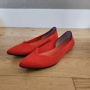 Rothy's orange pointy flats size 11